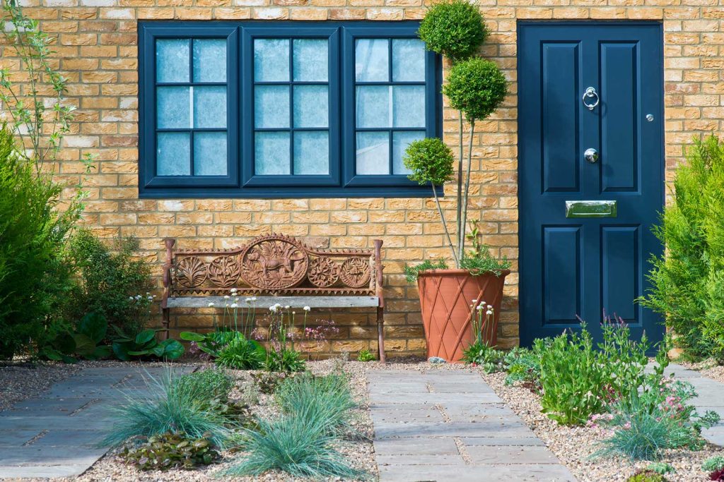black wooden casement windows 